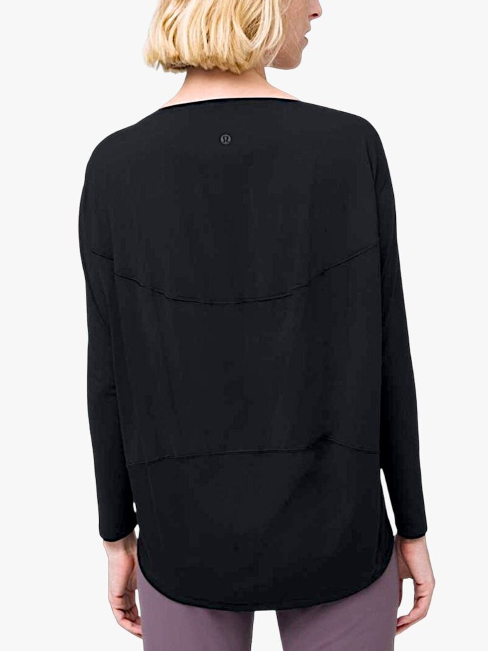 Lululemon Back in Action black minimalist oversized swing long sleeve rulu top 8